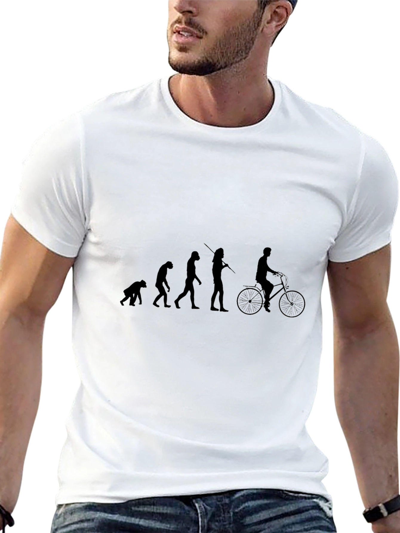 Evolution of Cyclist T-Shirt - Black