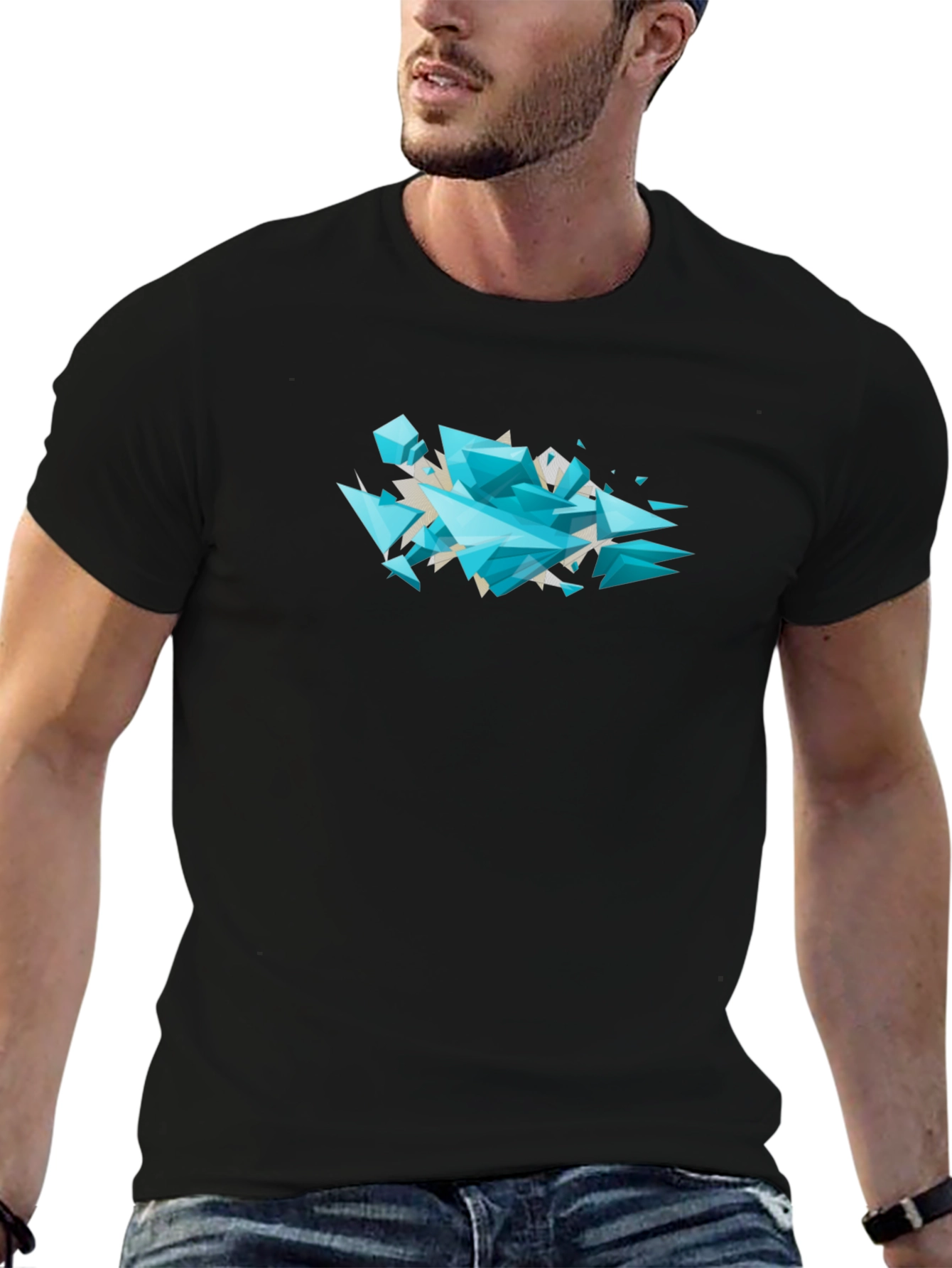 Geometric Shard T-Shirt - Modern Abstract Design