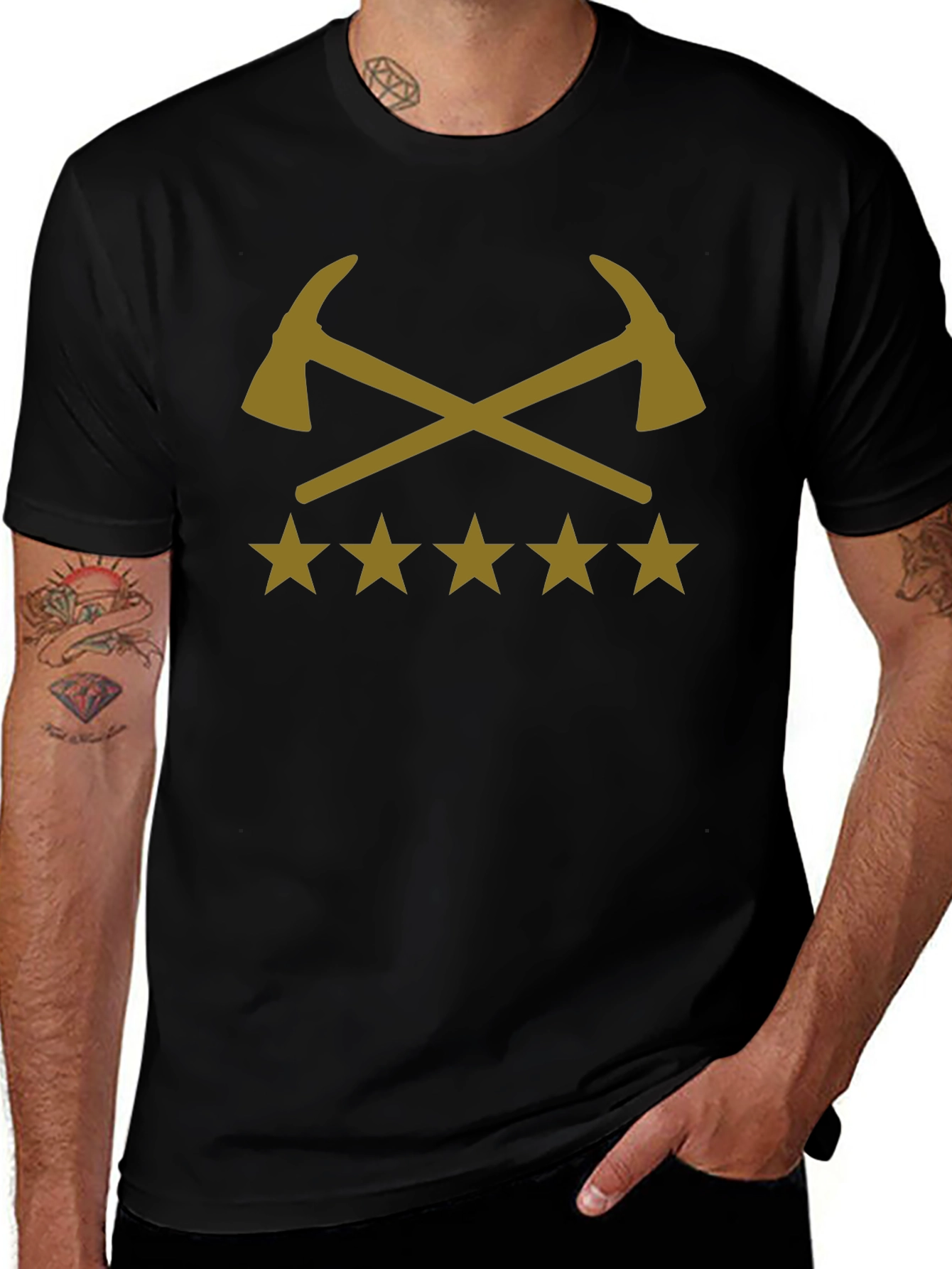 Pickaxe & Stars Graphic T-Shirt