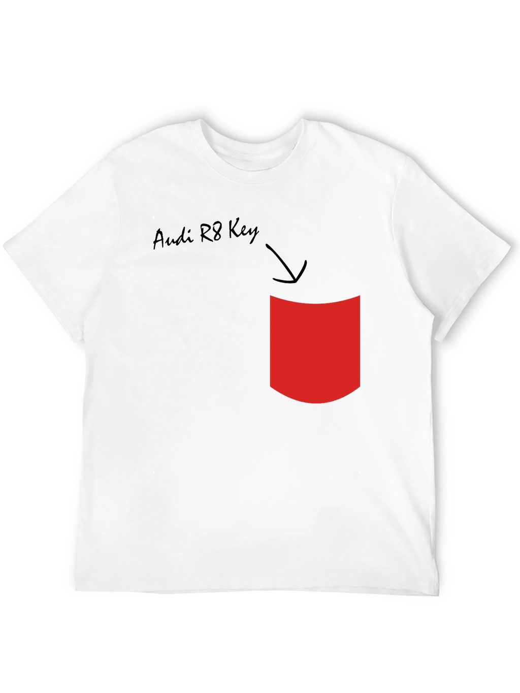 Audi R8 Key T-Shirt - Novelty Pocket Design