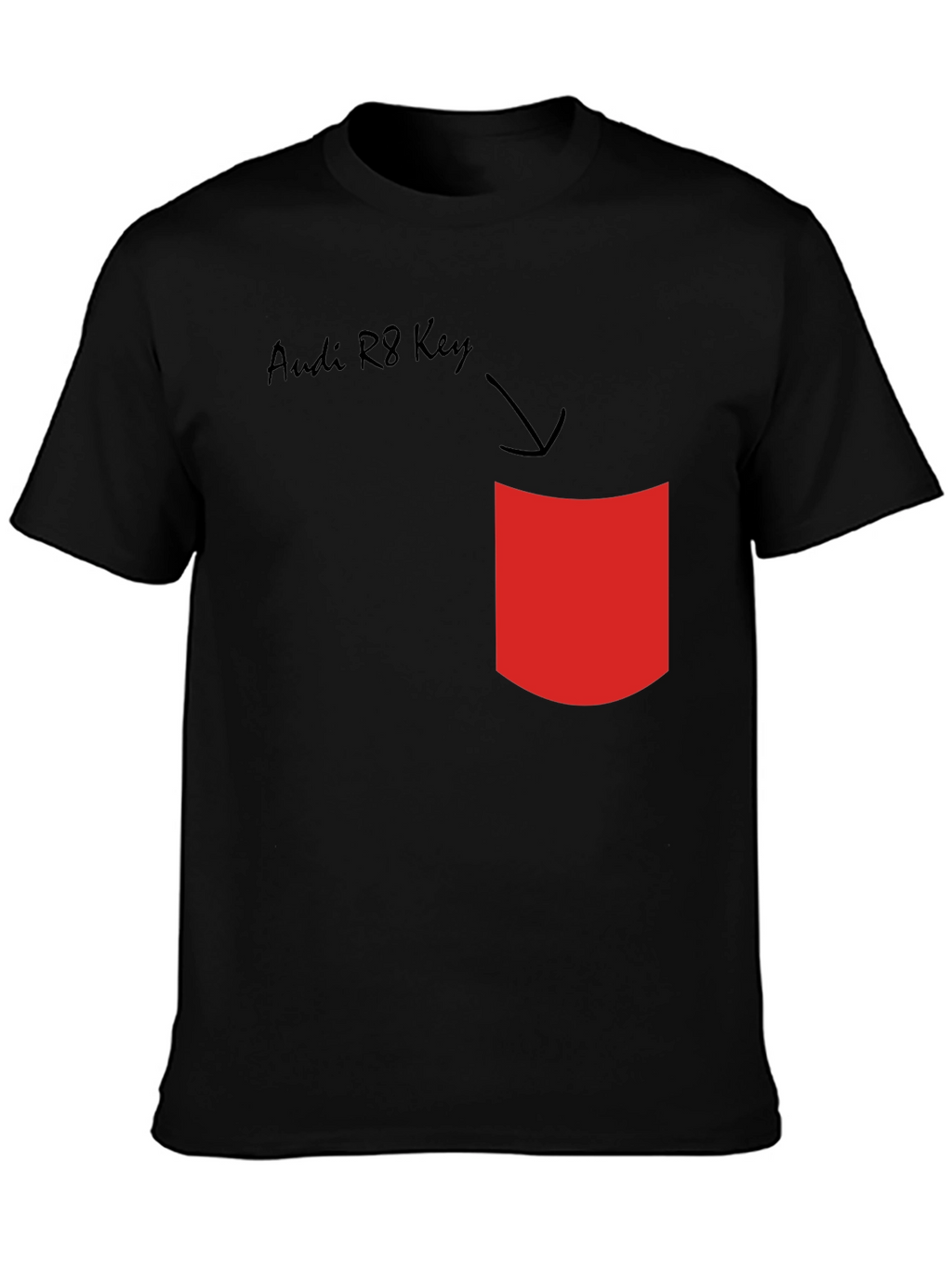 Audi R8 Key T-Shirt - Novelty Pocket Design