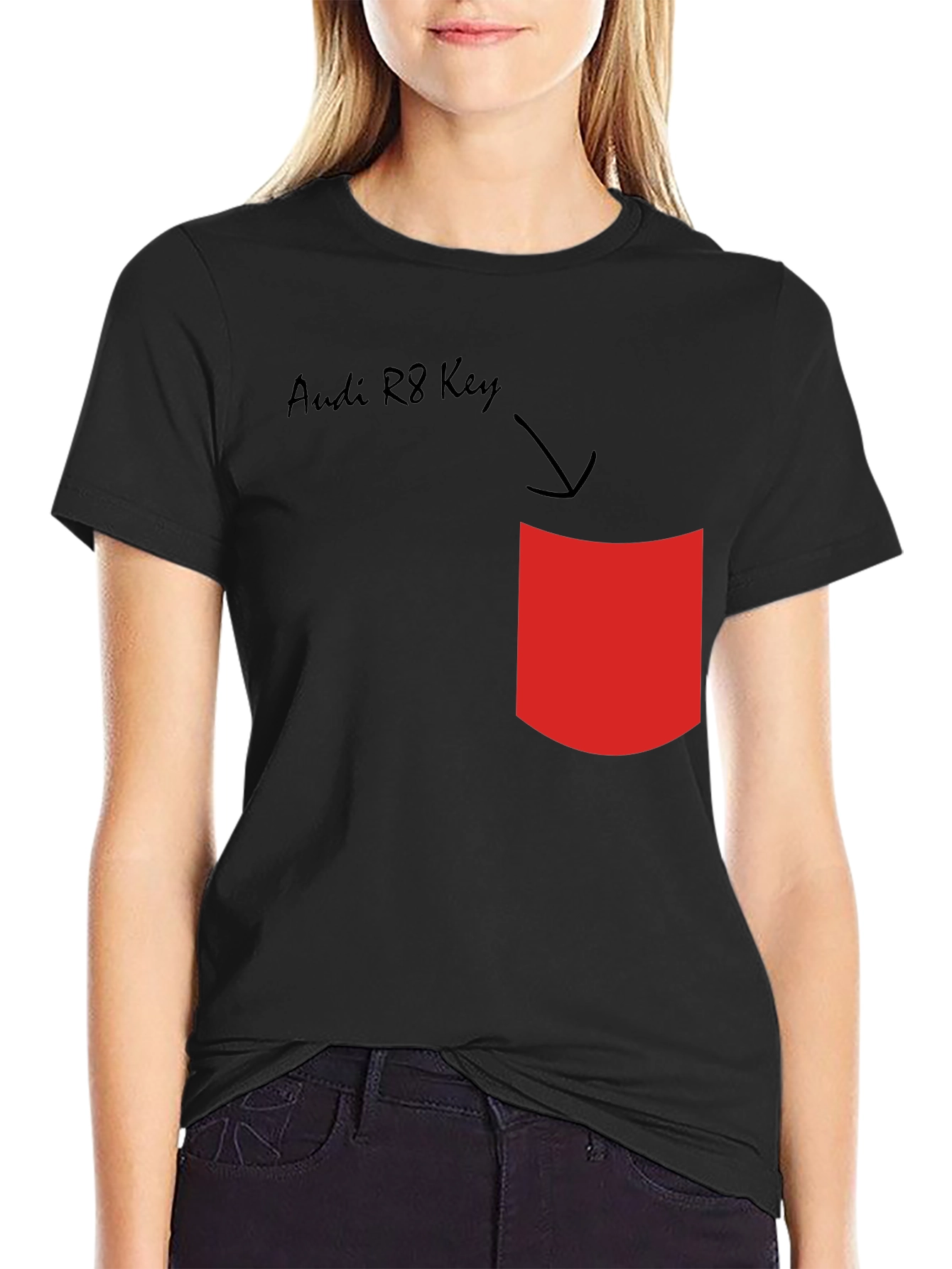 Audi R8 Key T-Shirt - Novelty Pocket Design