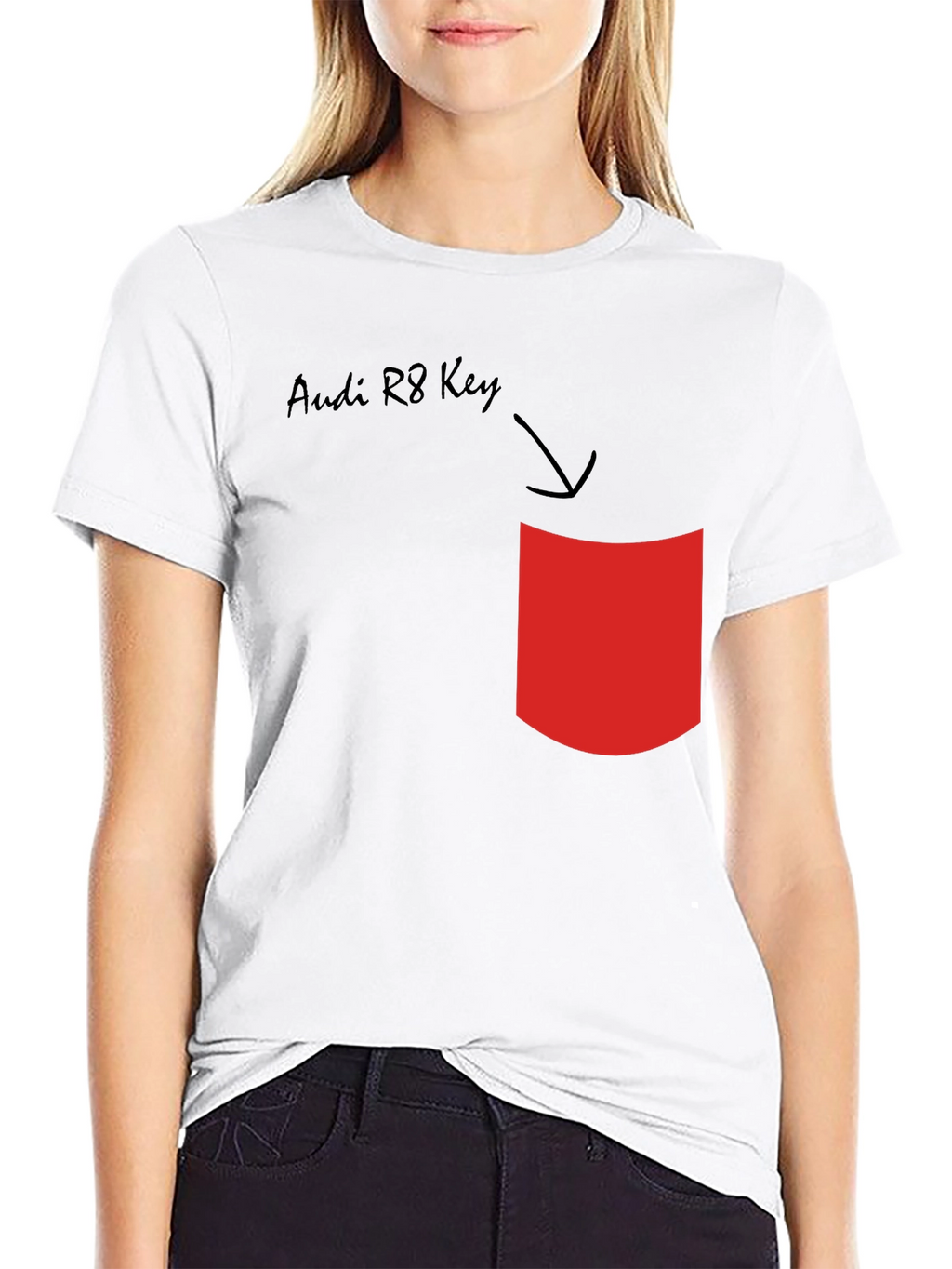 Audi R8 Key T-Shirt - Novelty Pocket Design