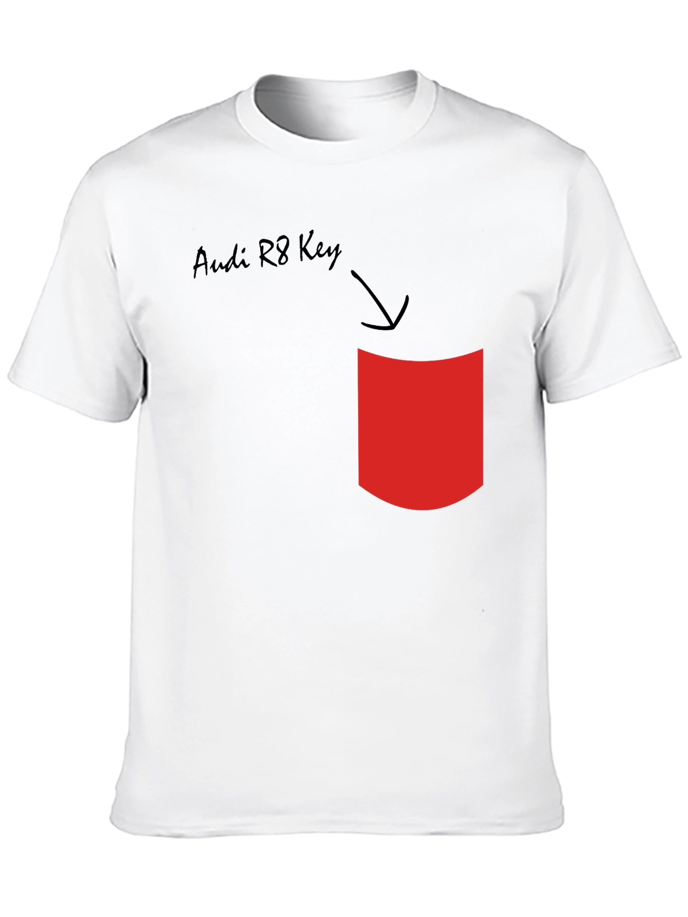 Audi R8 Key T-Shirt - Novelty Pocket Design