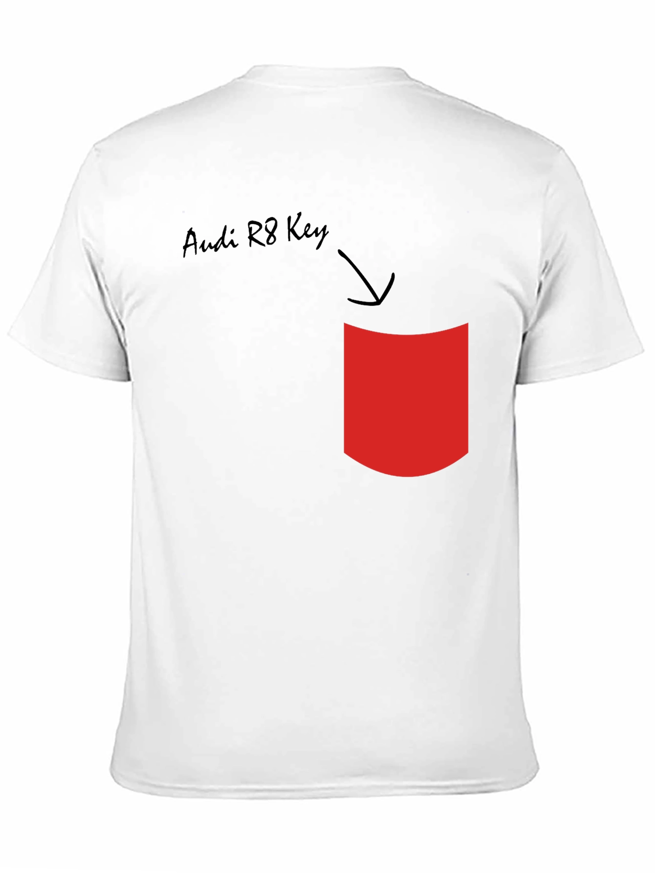 Audi R8 Key T-Shirt - Novelty Pocket Design