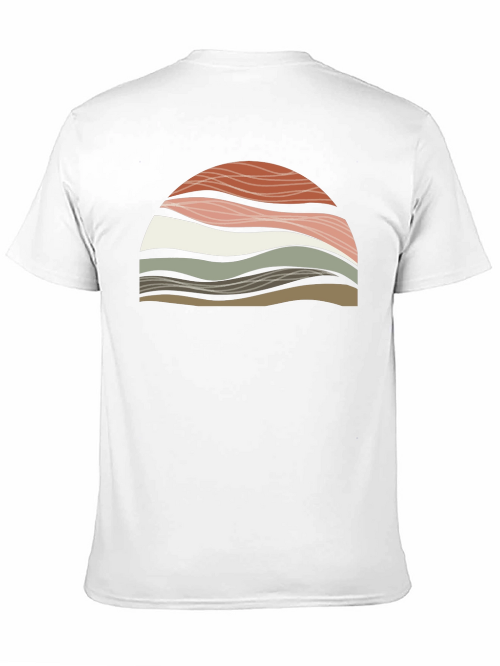 Abstract Wavy Graphic Print T-Shirt - Black