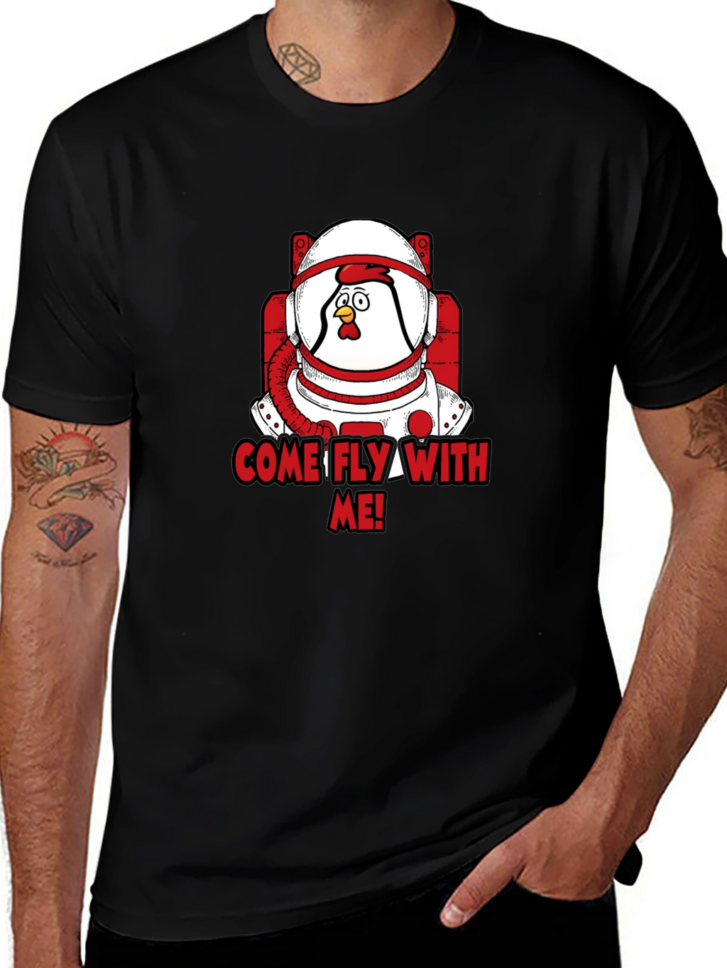 Astronaut Chicken T-Shirt - Come Fly With Me!
