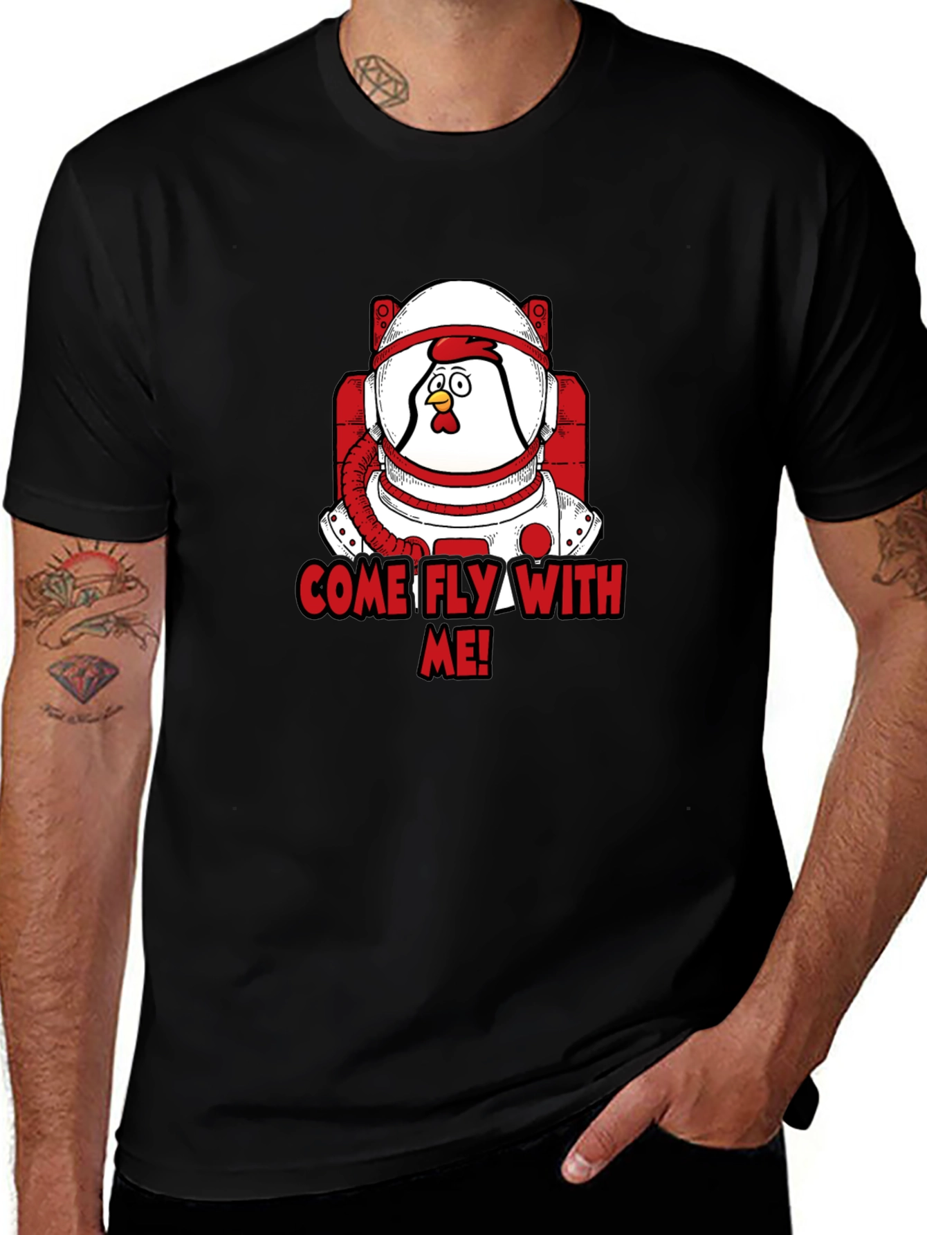 Astronaut Chicken T-Shirt - Come Fly With Me!