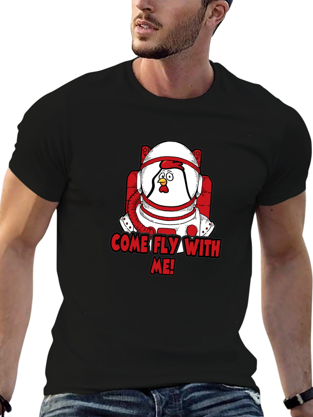 Astronaut Chicken T-Shirt - Come Fly With Me!