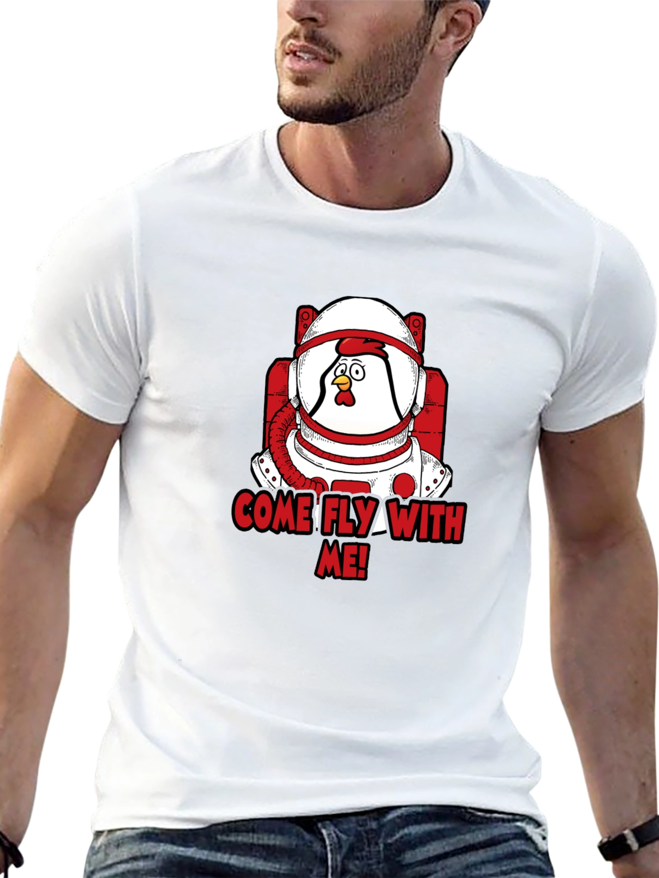 Astronaut Chicken T-Shirt - Come Fly With Me!