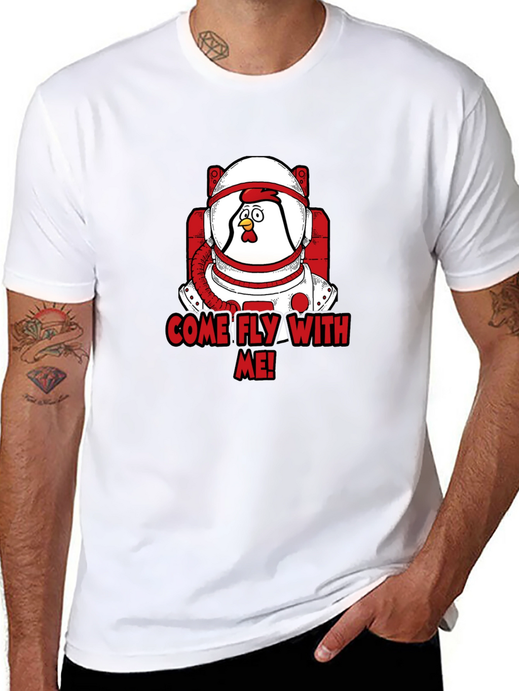Astronaut Chicken T-Shirt - Come Fly With Me!