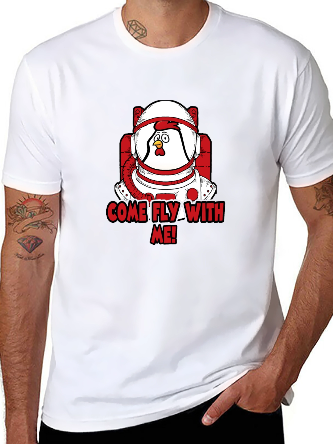 Astronaut Chicken T-Shirt - Come Fly With Me!