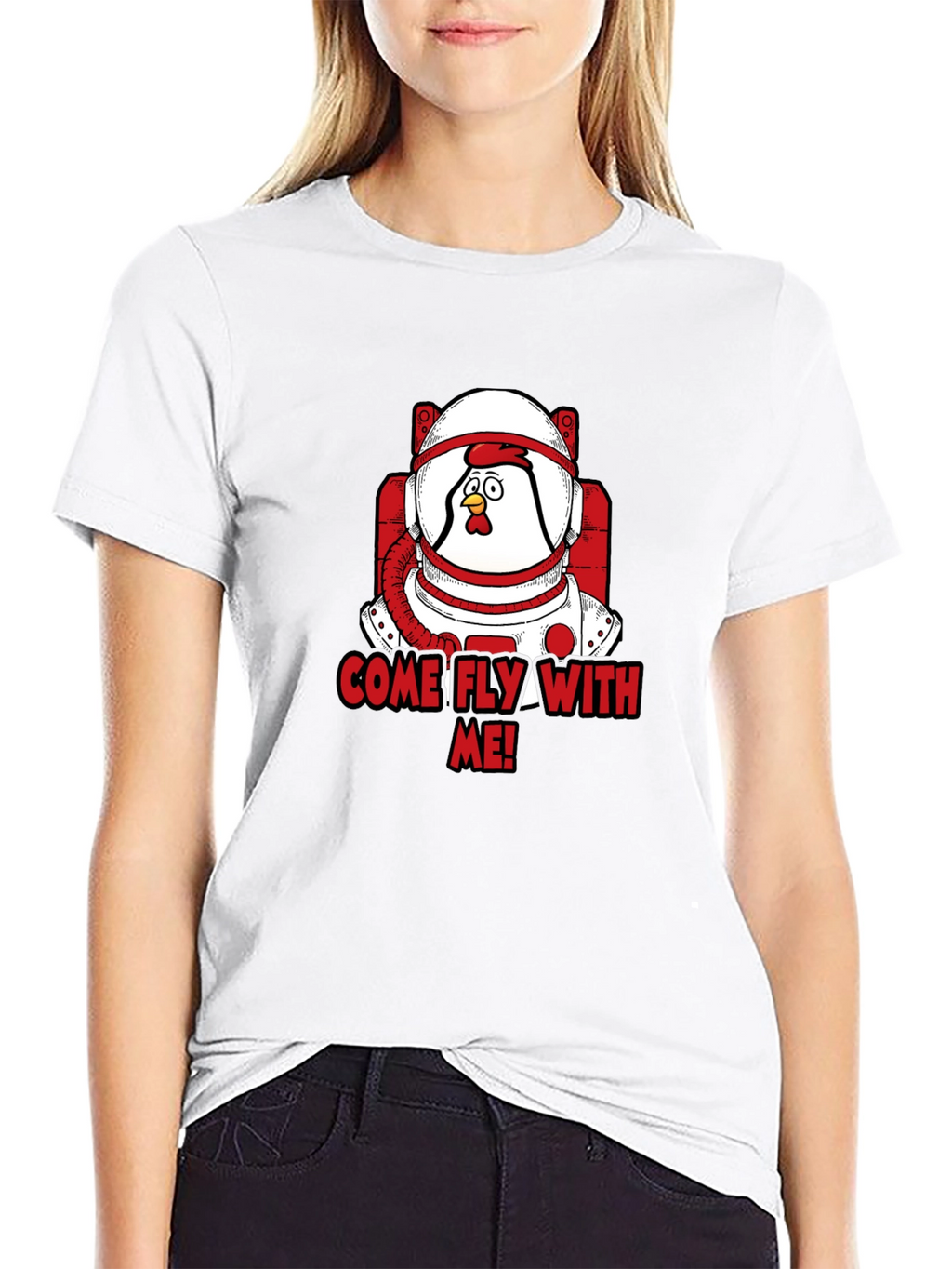Astronaut Chicken T-Shirt - Come Fly With Me!