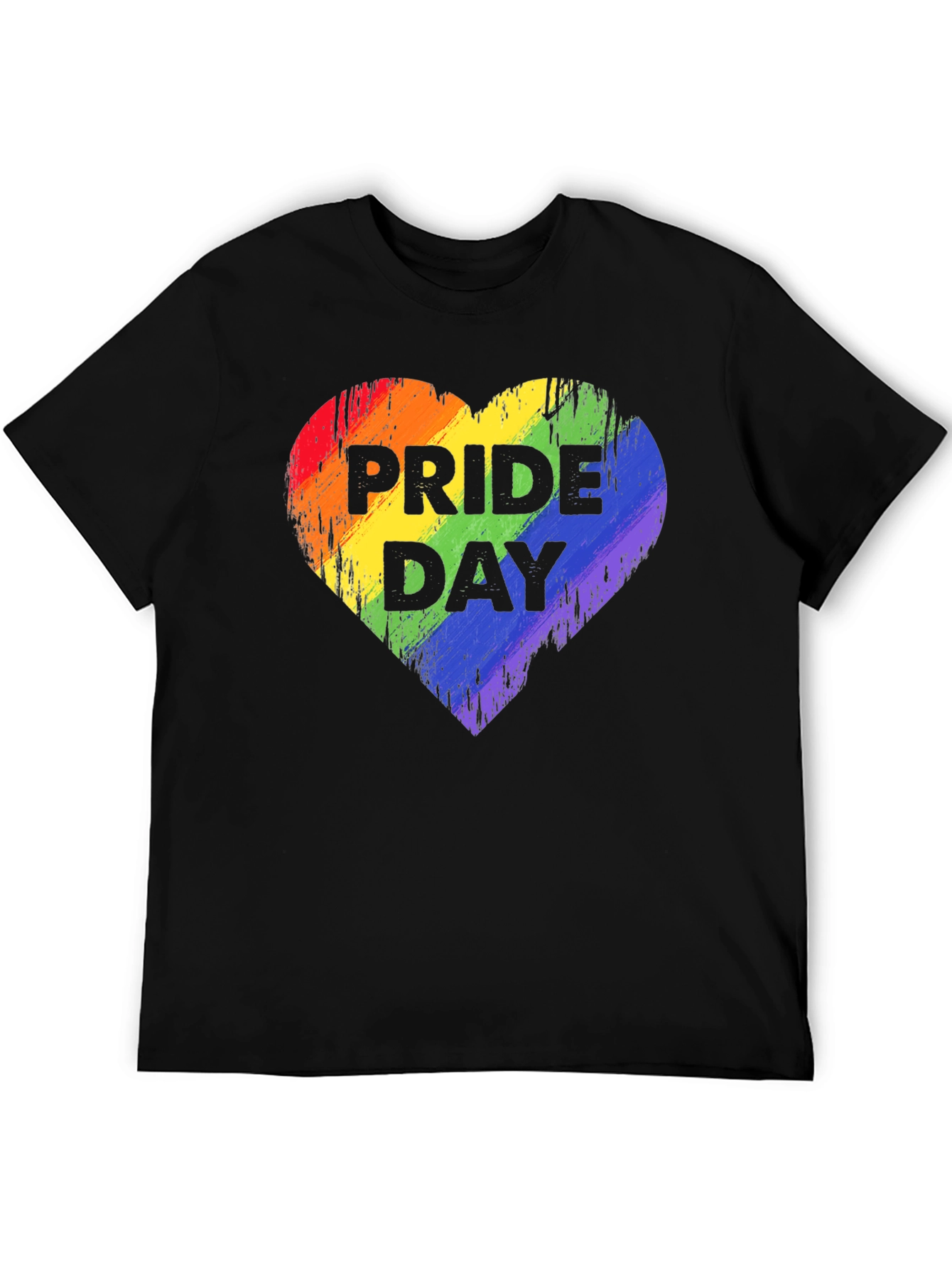 Pride Day Rainbow Heart Graphic T-Shirt