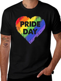 Pride Day Rainbow Heart Graphic T-Shirt
