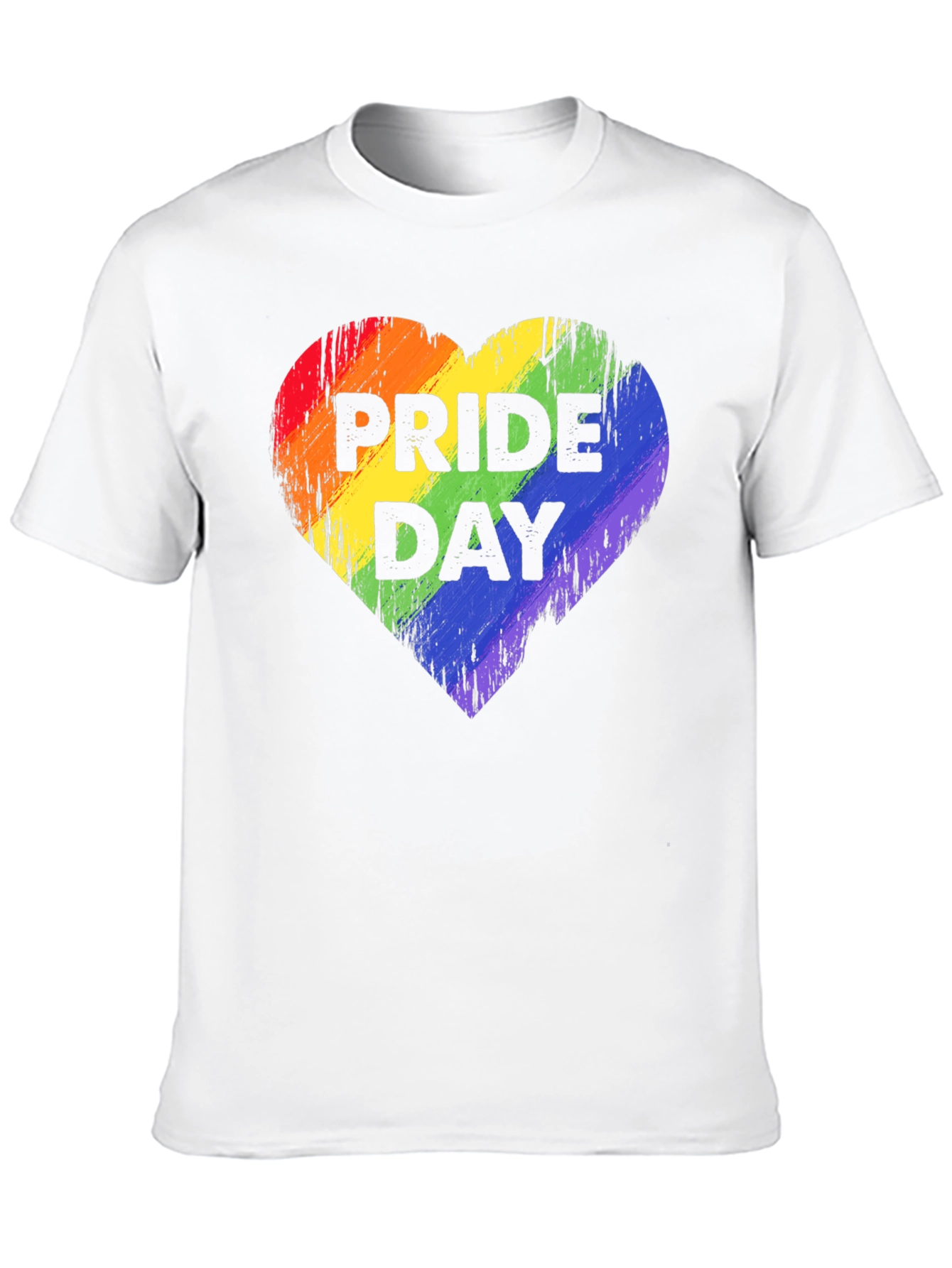 Pride Day Rainbow Heart Graphic T-Shirt