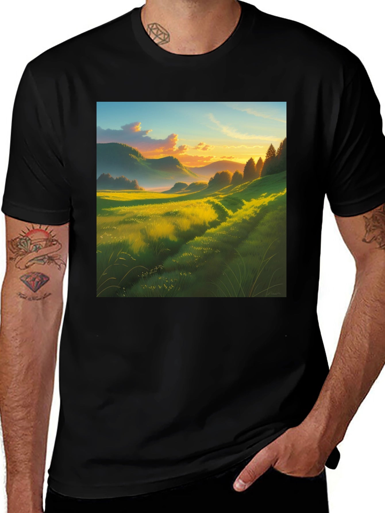 Scenic Landscape Graphic Tee - Natures Embrace