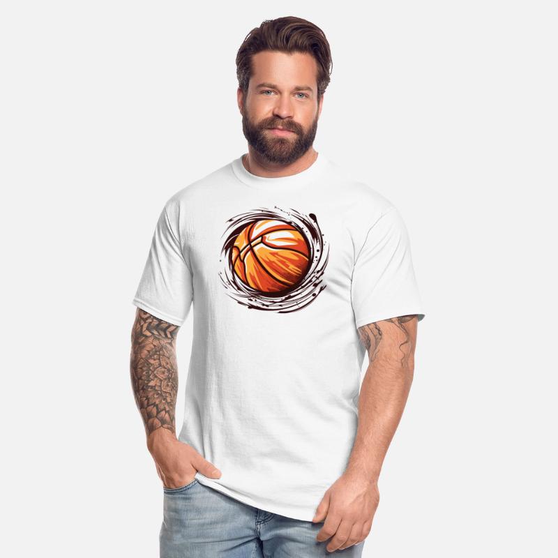 Basketball with paint splatter