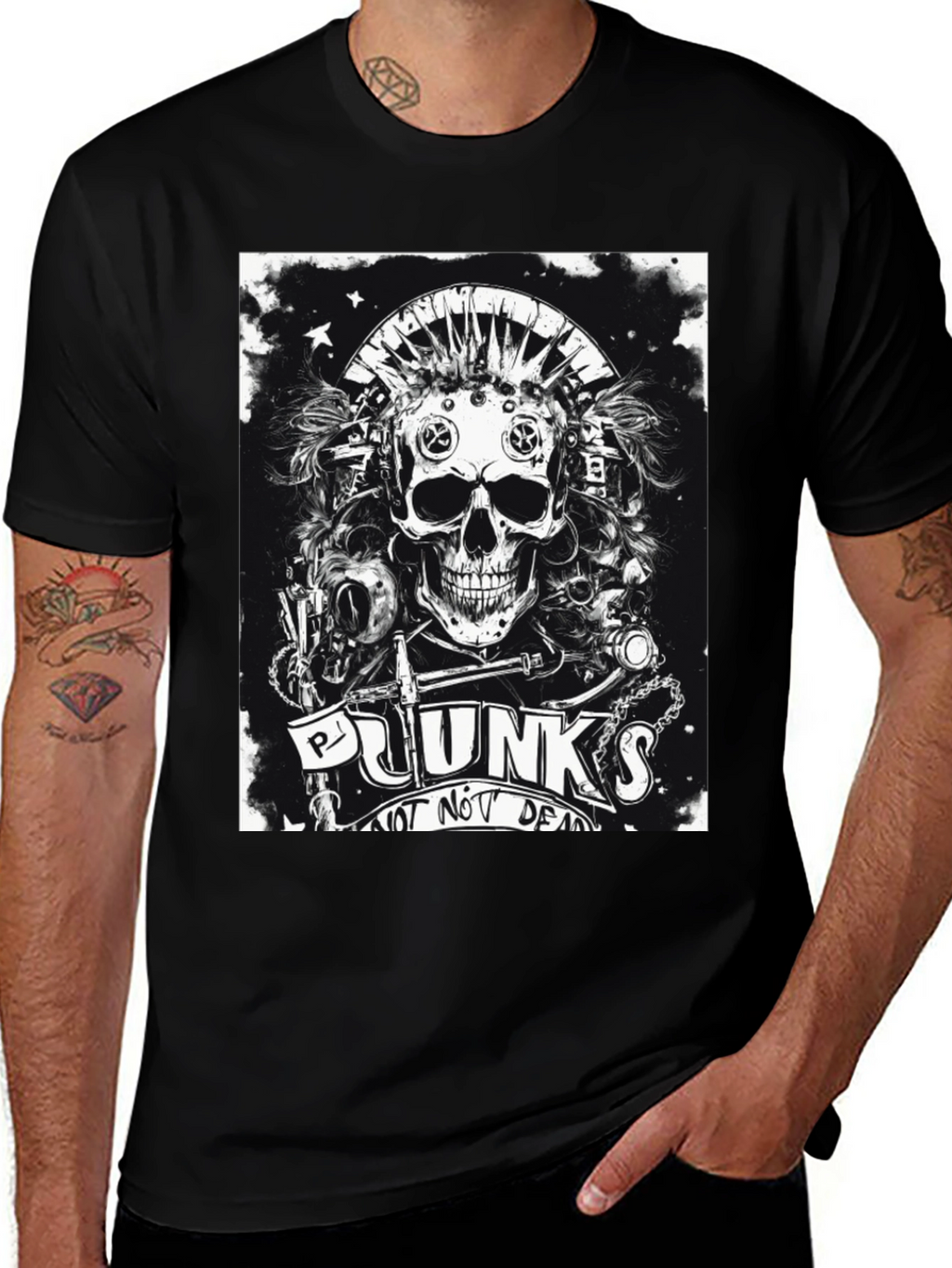 Punk Skull Graphic Tee - Not Dead Yet!