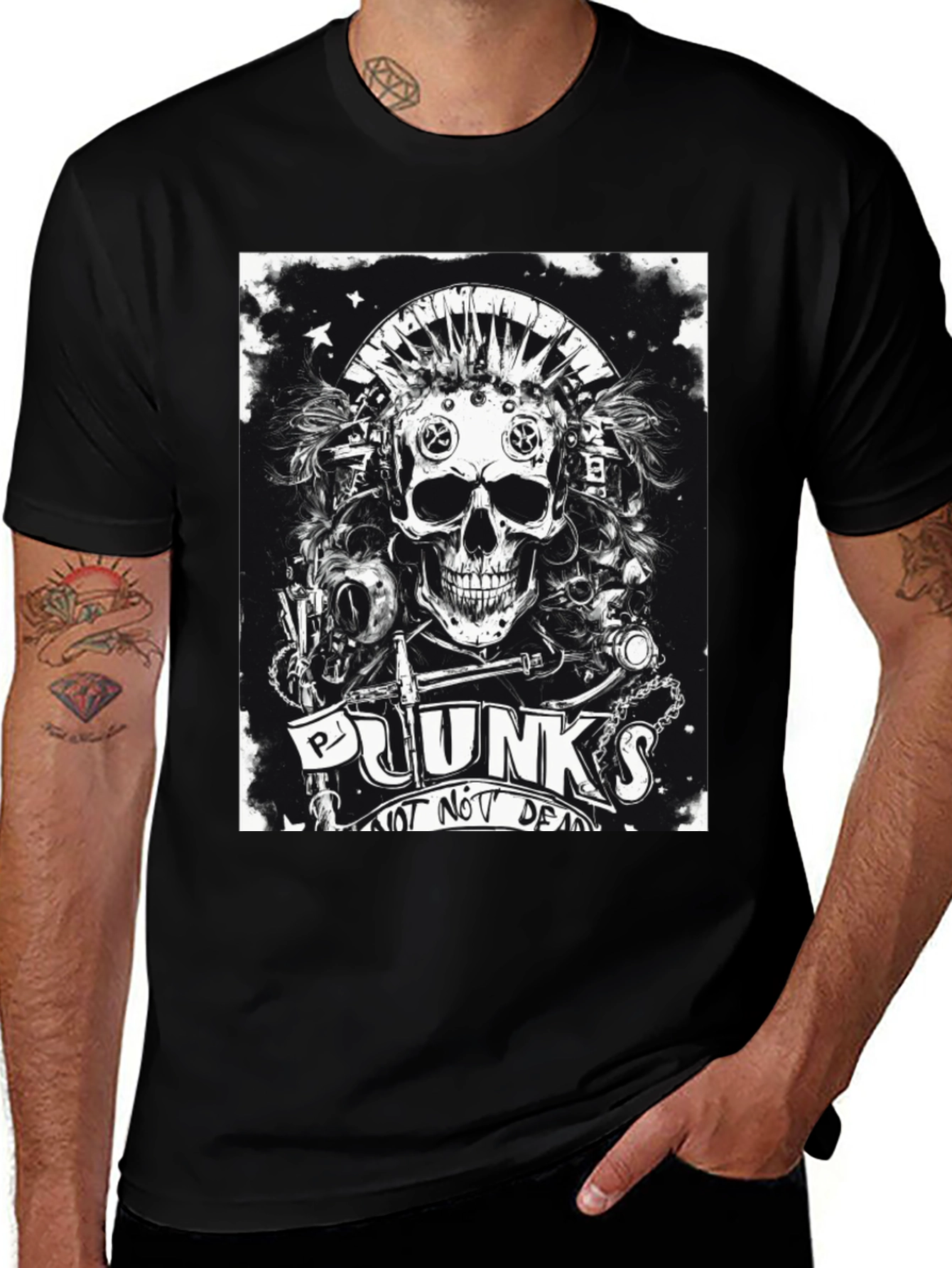 Punk Skull Graphic Tee - Not Dead Yet!