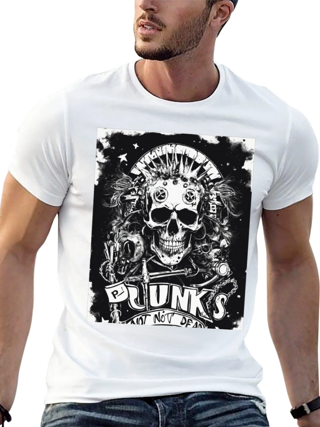 Punk Skull Graphic Tee - Not Dead Yet!