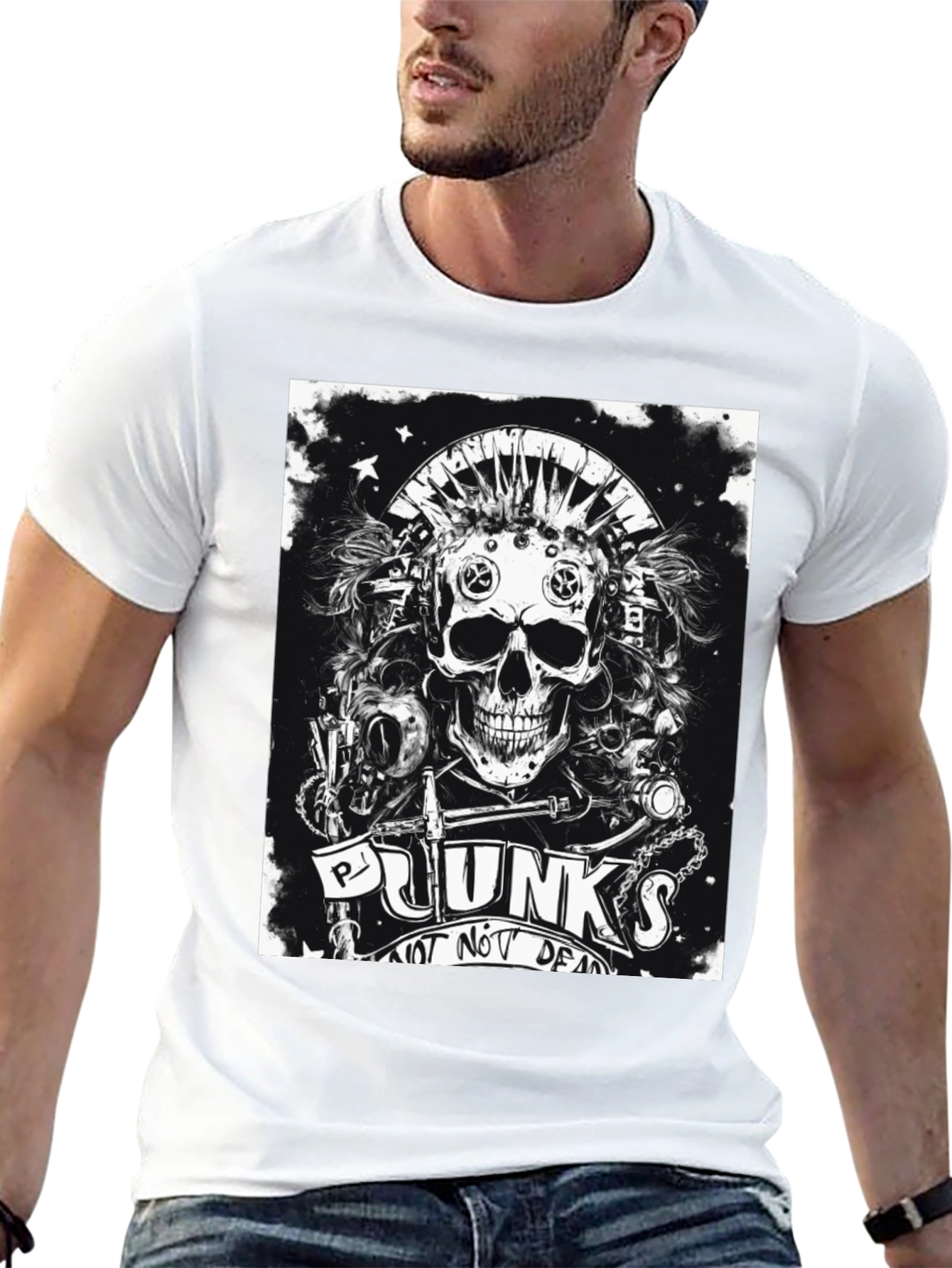 Punk Skull Graphic Tee - Not Dead Yet!