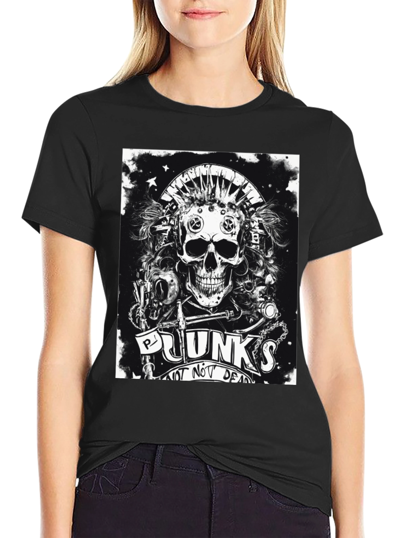 Punk Skull Graphic Tee - Not Dead Yet!