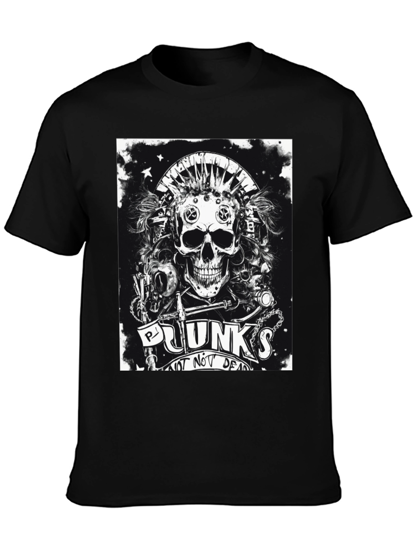Punk Skull Graphic Tee - Not Dead Yet!