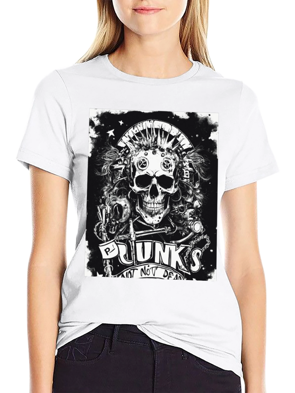 Punk Skull Graphic Tee - Not Dead Yet!