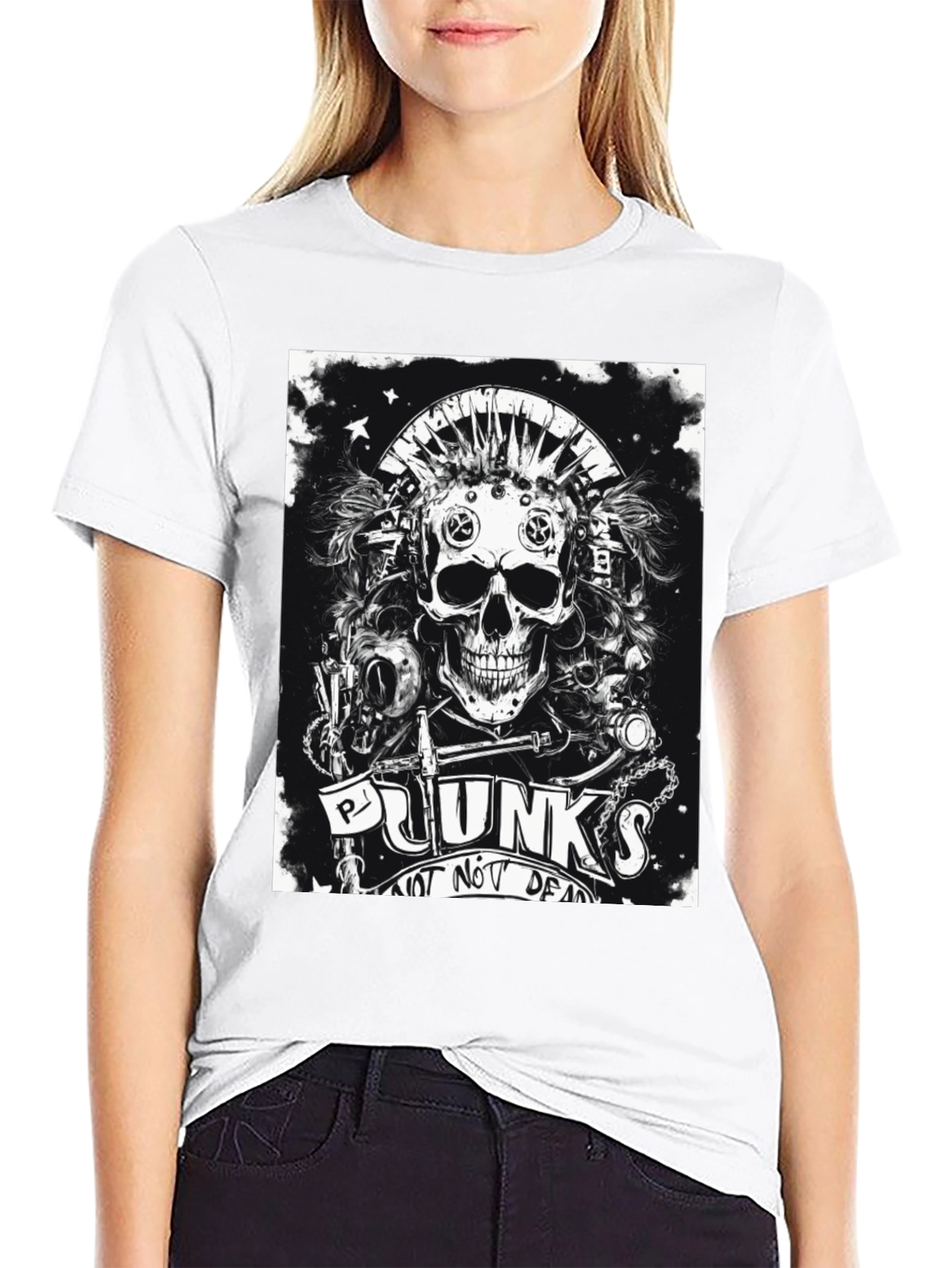 Punk Skull Graphic Tee - Not Dead Yet!