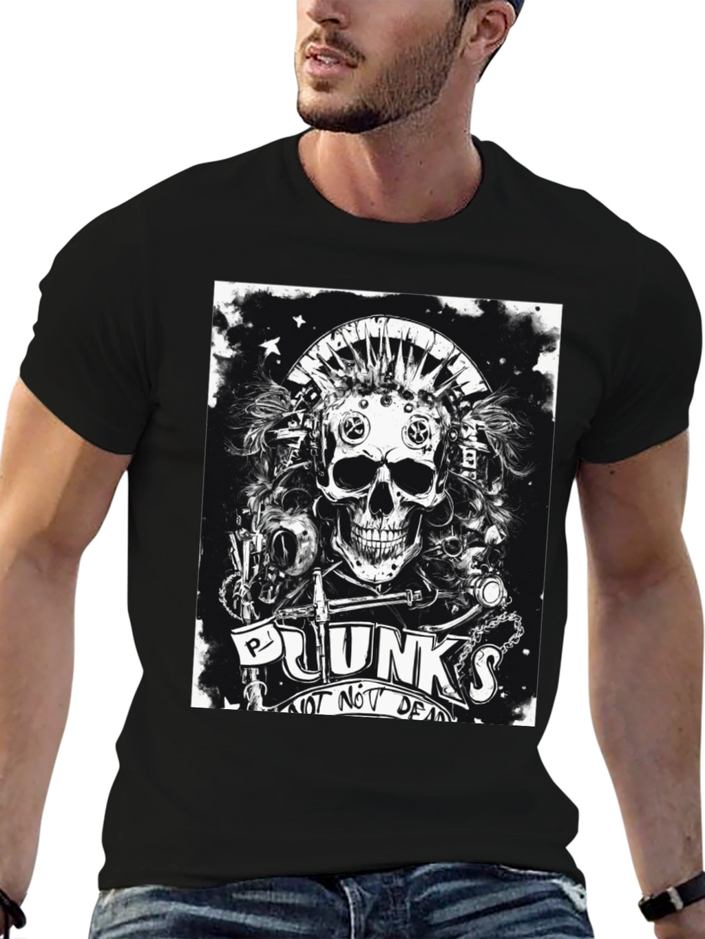 Punk Skull Graphic Tee - Not Dead Yet!
