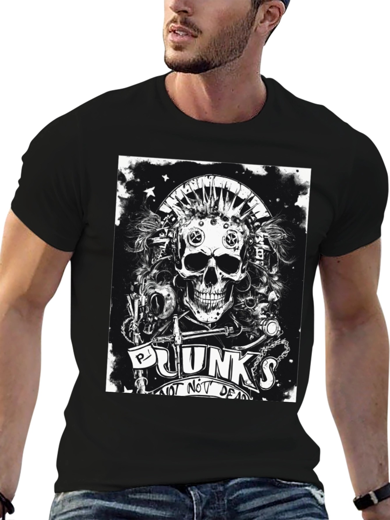 Punk Skull Graphic Tee - Not Dead Yet!
