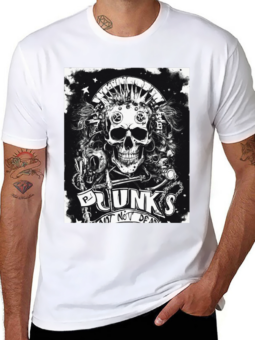 Punk Skull Graphic Tee - Not Dead Yet!