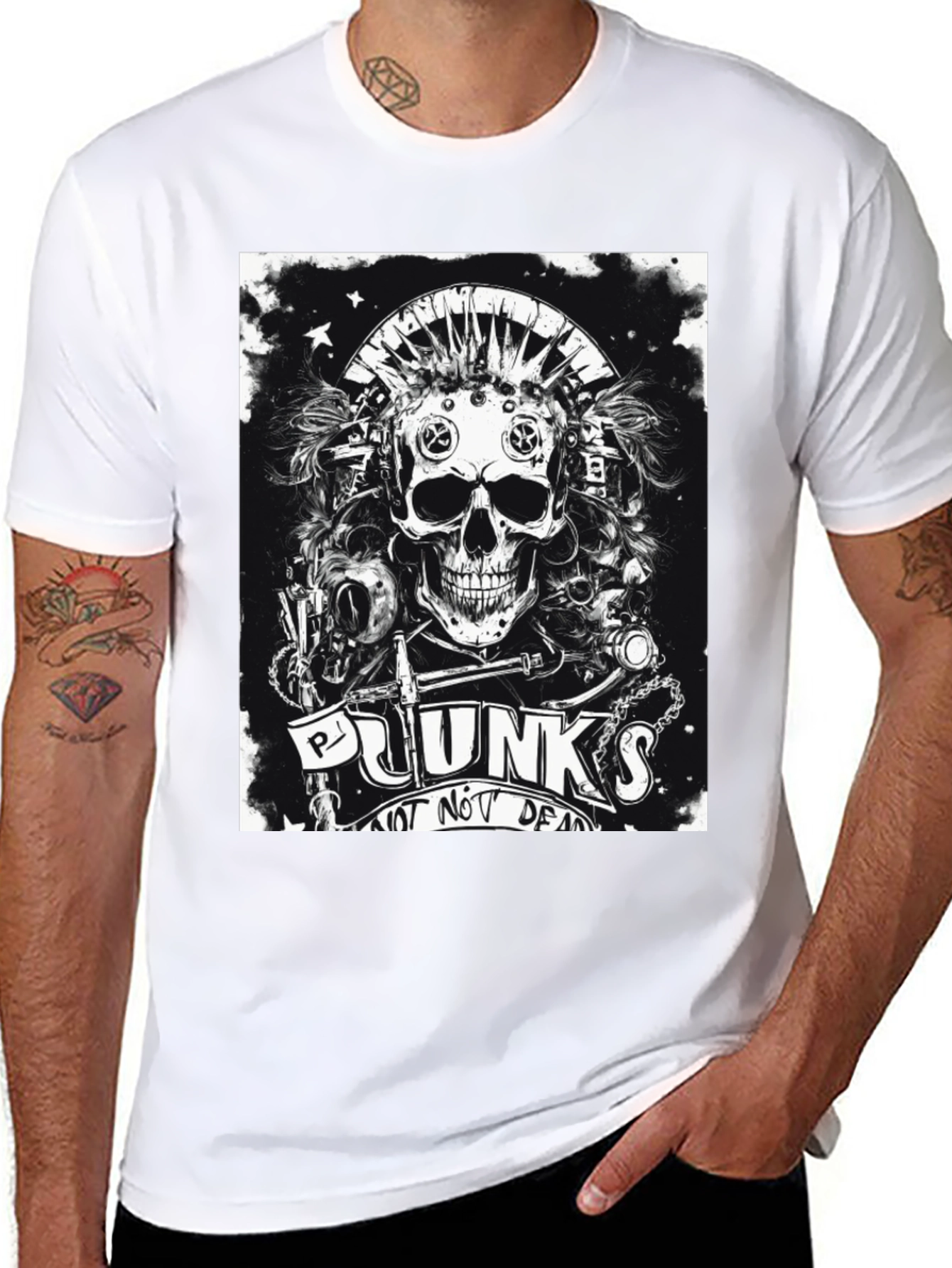 Punk Skull Graphic Tee - Not Dead Yet!