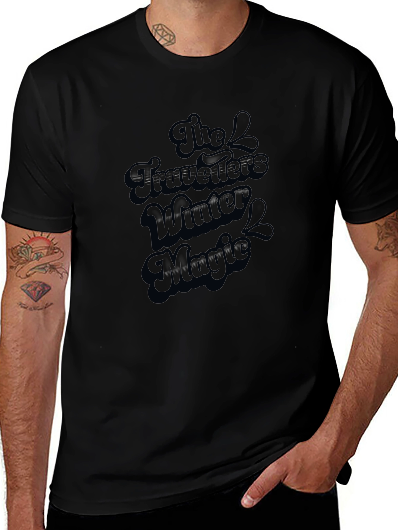 The Travellers Winter Magic Black T-Shirt