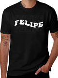 Felipe Tee - Groovy Retro Text Graphic Shirt