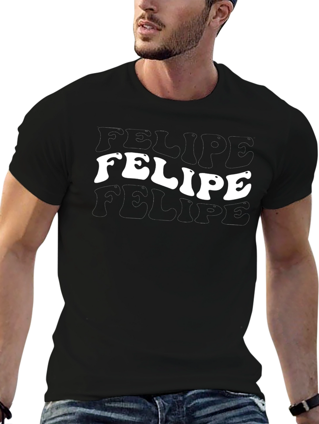 Felipe Tee - Groovy Retro Text Graphic Shirt