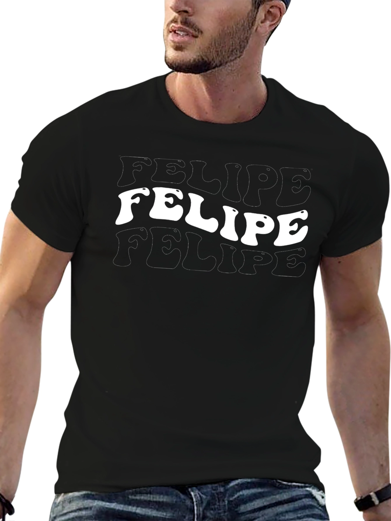 Felipe Tee - Groovy Retro Text Graphic Shirt