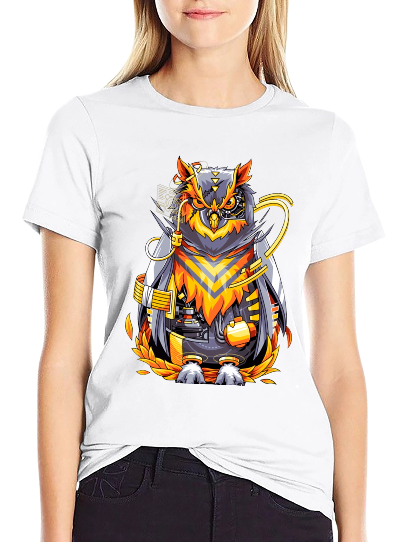 Cyberpunk Owl Graphic T-Shirt