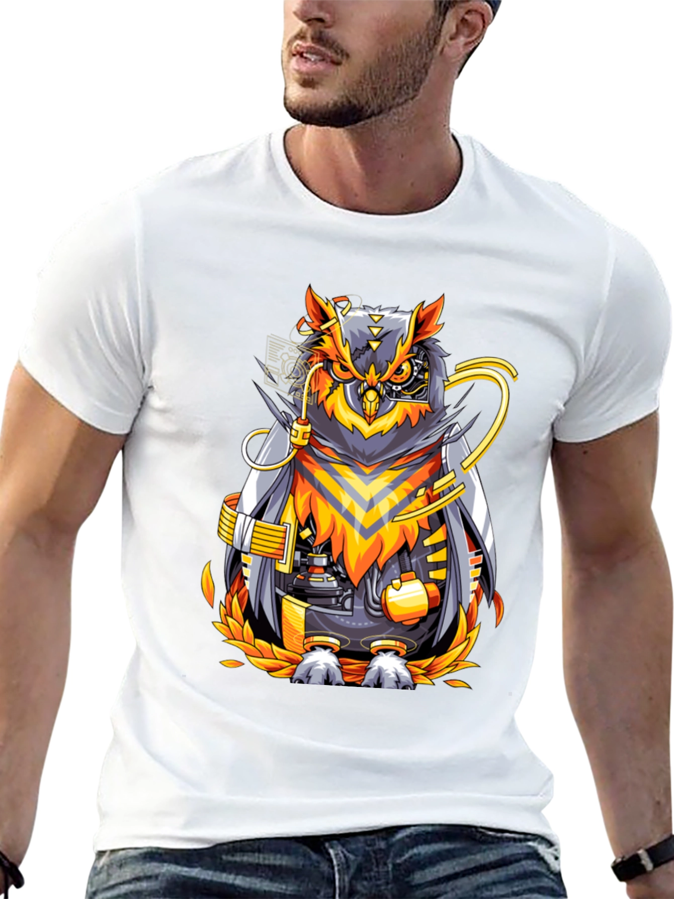 Cyberpunk Owl Graphic T-Shirt