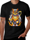 Cyberpunk Owl Graphic T-Shirt