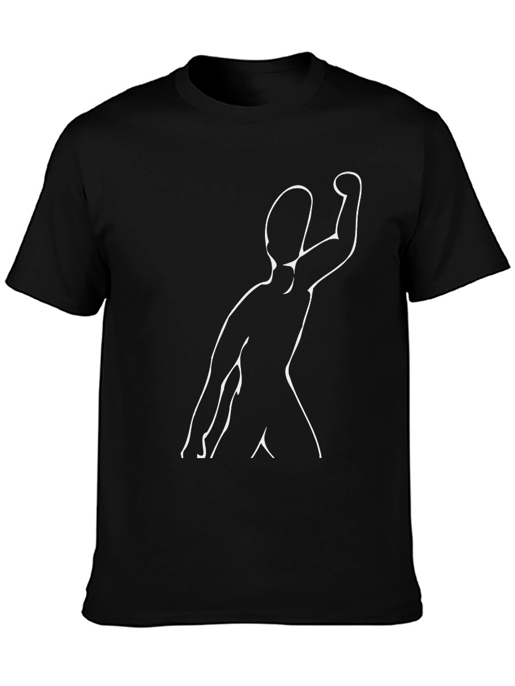 Modern Art T-Shirt - Black with White Silhouette