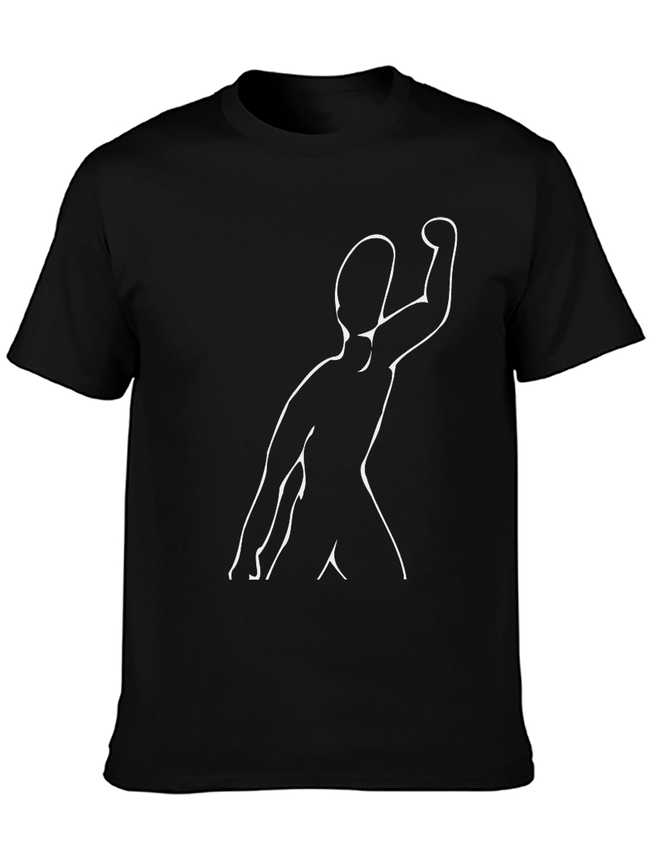 Modern Art T-Shirt - Black with White Silhouette