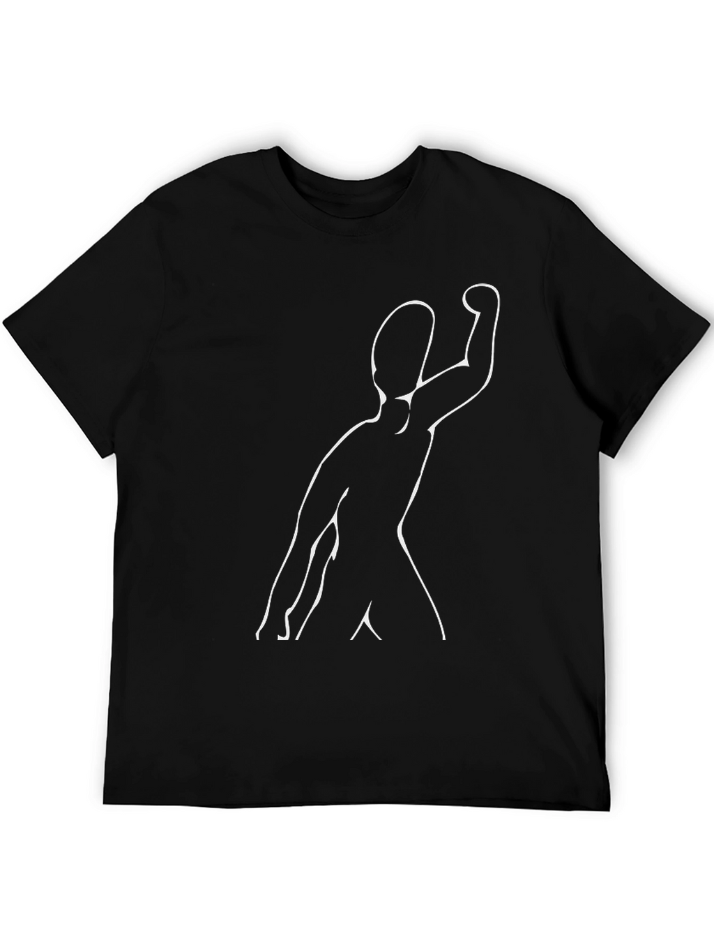 Modern Art T-Shirt - Black with White Silhouette