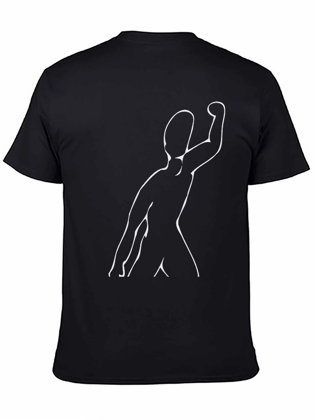 Modern Art T-Shirt - Black with White Silhouette