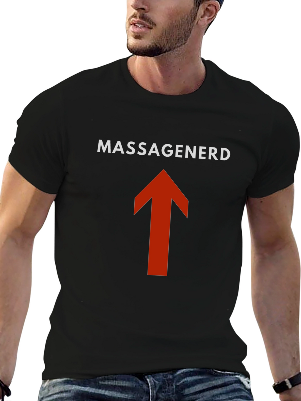 MassageNerd Arrow Black T-Shirt