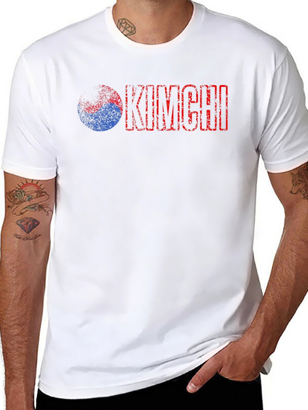 Kimchi Korean Flag Graphic T-Shirt