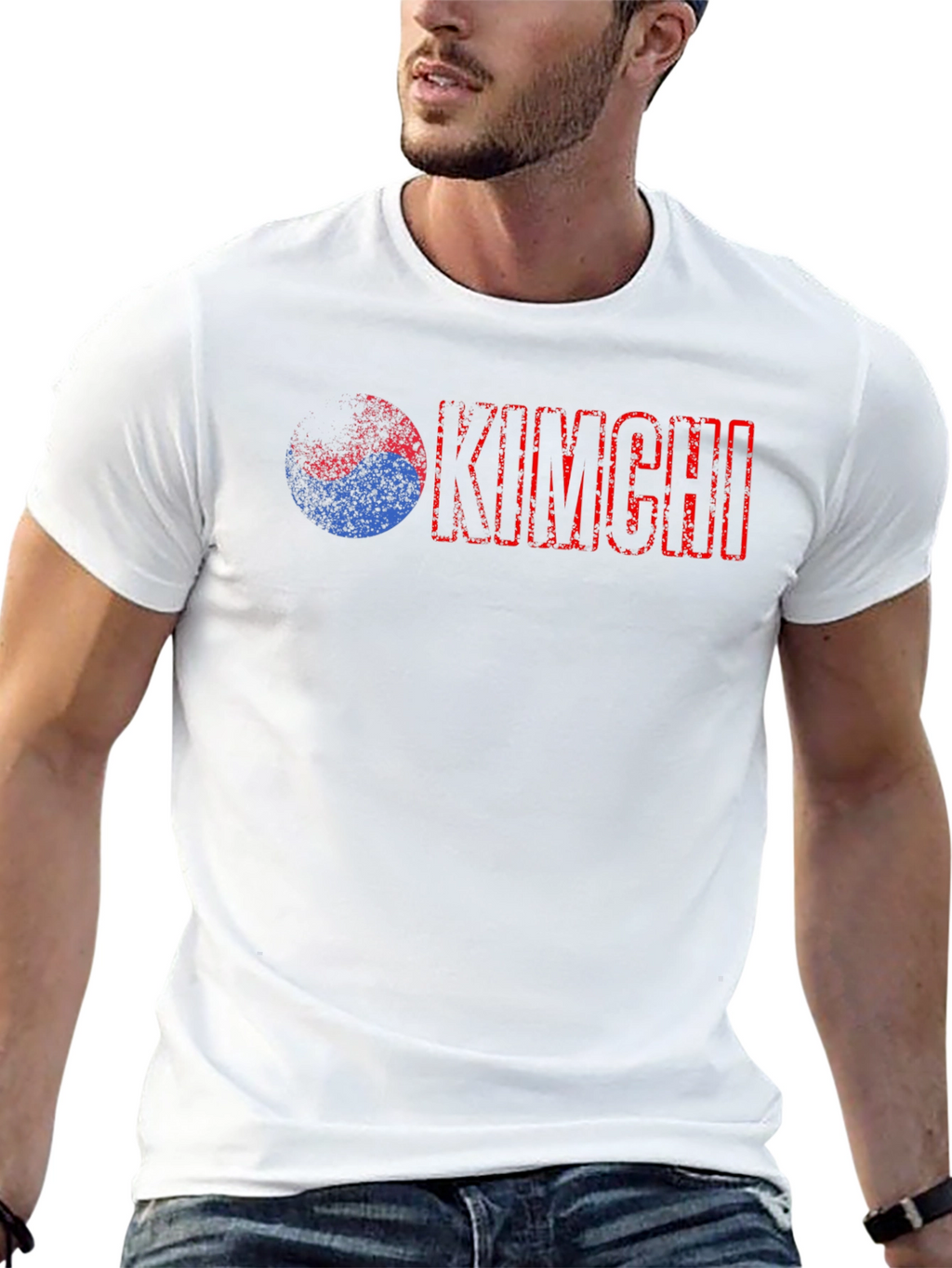Kimchi Korean Flag Graphic T-Shirt