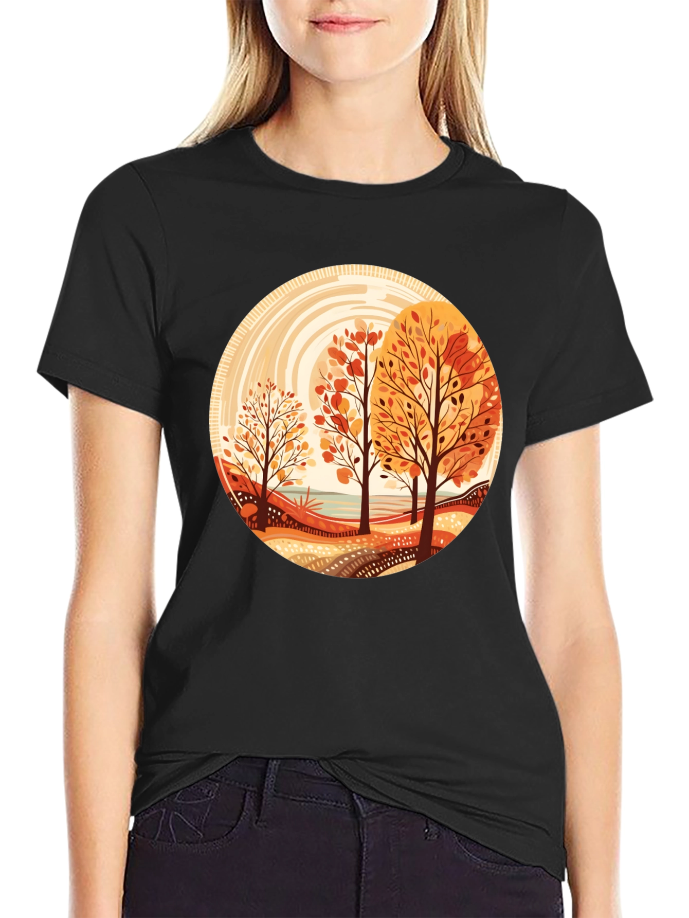 Autumn Trees Graphic Tee - Round Design