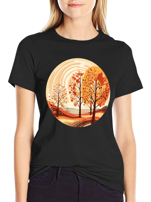 Autumn Trees Graphic Tee - Round Design